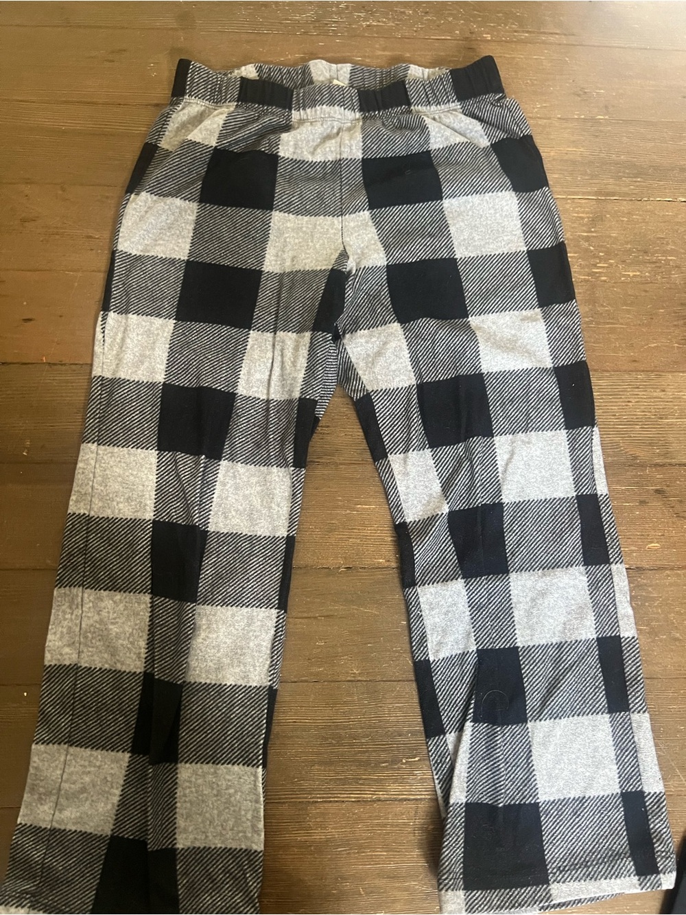 Old Navy Black and Gray Plaid Kids Pajama Bottoms